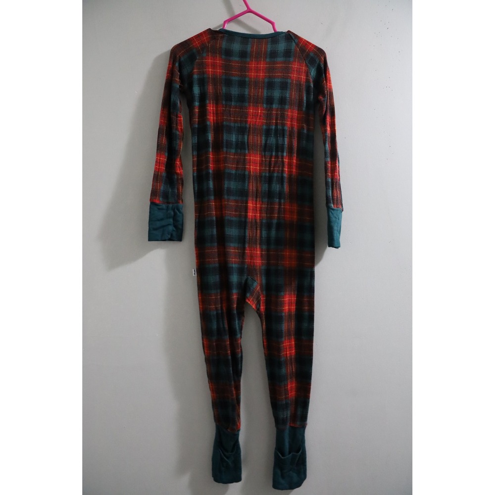 Little Sleepies 2T Red Green Plaid Bamboo Viscose Zippy Pajamas Sleeper Romper - Picture 4 of 4